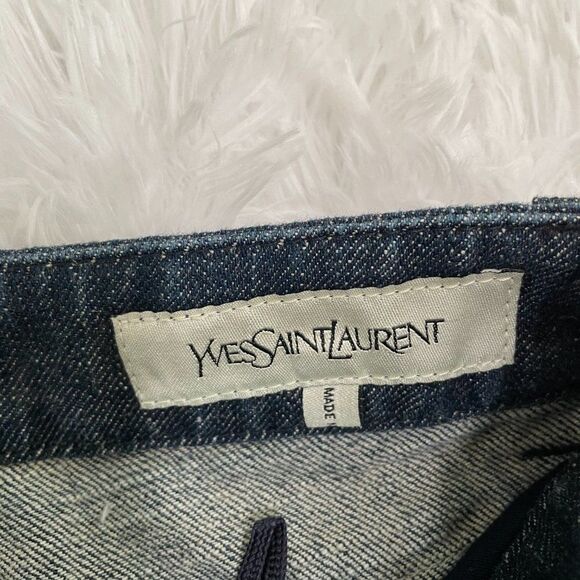 Yves Saint Laurent Flare Denim Jeans in Dark Blue - Picture 5 of 12